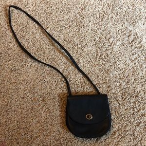 Vintage Genuine Leather Black Crossbody Purse